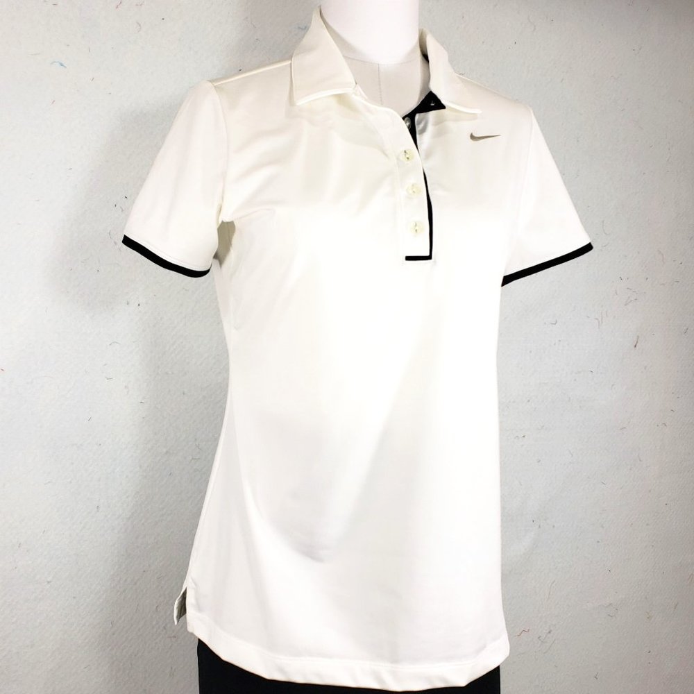 White NIKE GOLF Dri-Fit SS Performance Shirt, M